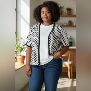 Chico's Black and White Knit Sweater